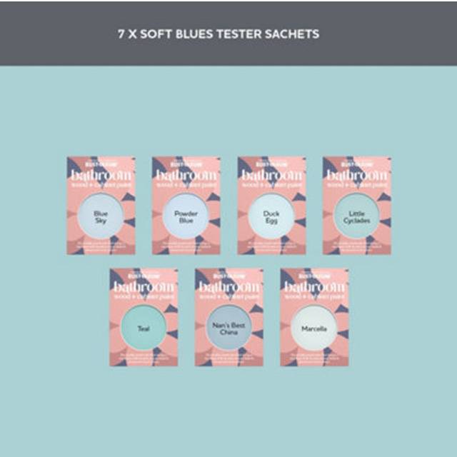Bathroom Wood & Cabinet Paint Samples - Soft Blues Tester Box -