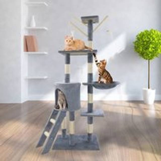 Day Plus - 140cm Tall Cat Tree Tower with Cat Scratching Post/ Condo/ Furry Toy for Kitten