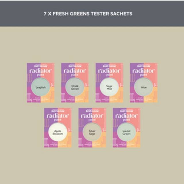 Rust-Oleum Light Green Satin Radiator Paint Tester Samples - 10Ml - One Size