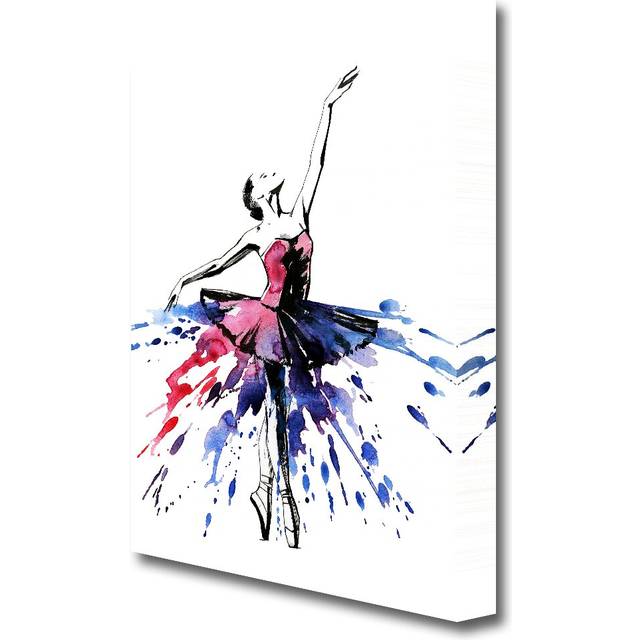 Blue Pink Ballerina 8 Dance - Wrapped Canvas Painting Print (142.2 cm H x 101.6 cm W)