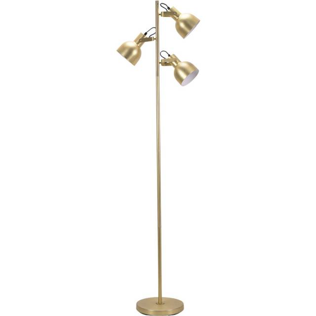 Albie Gold Metal 3 Arm Spotlight Head Adjustable Floor Lamp for Living Room