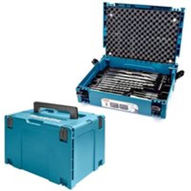17 Piece sds Plus Drill Bit + Bullet Cold Flat Chisel Set + Makpac 4 Case - Makita