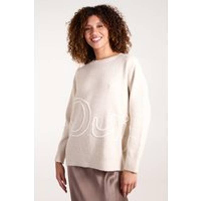 Oui Embroidery Jumper - M/L / BEIGE