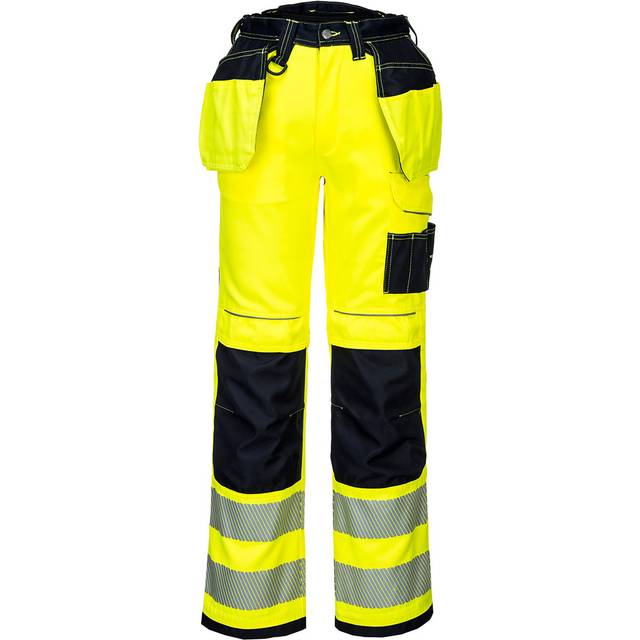Portwest PW3 Hi-Vis Holster Work Trouser T501 Yellow/Black 36 Regular