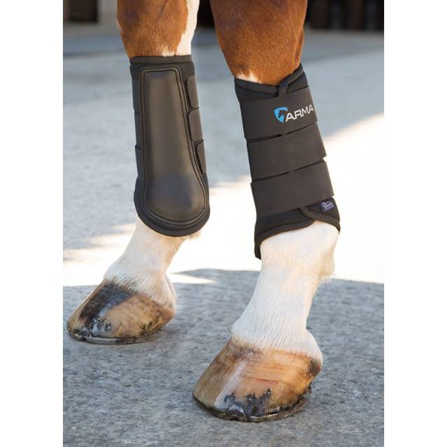 Shires ARMA Neoprene Brushing Boots - Black/Grey / Cob