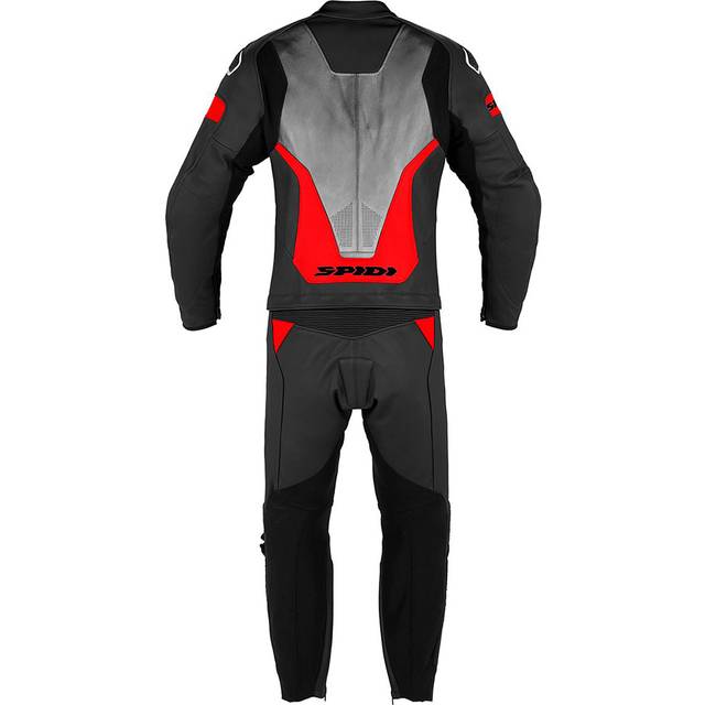 Spidi Laser Touring, leather suit 2pcs. , color: Black/Light Grey/Red , size: 46