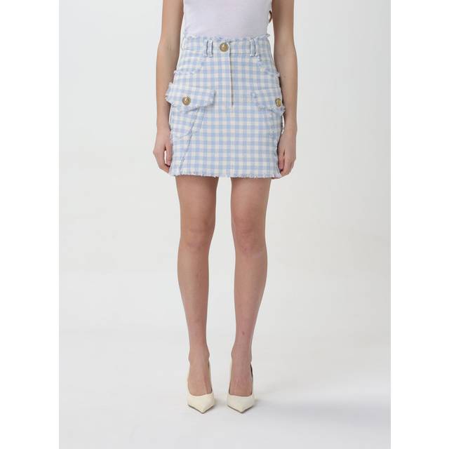 BALMAIN Gingham Miniskirt - Blue