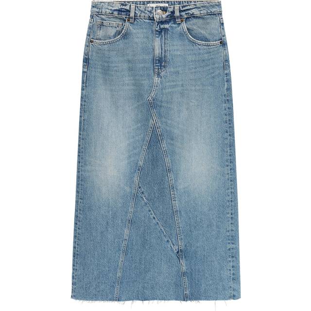 Mango Venetia Denim Skirt, Open Blue