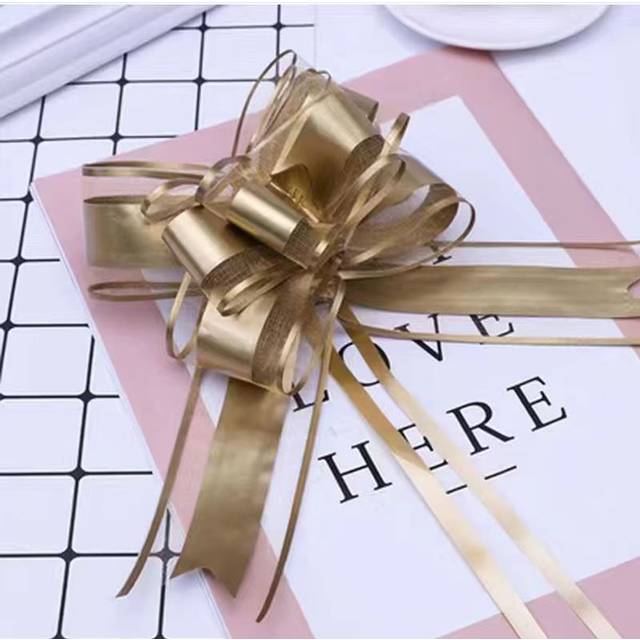 SHEIN 1 Pack Of 10 Snow Gauze Pull Flower Bow Ribbon Ribbon Pull Flower Gift Packaging Ribbon Ribbon Hand Pull Flower, Back To School Valentine Day