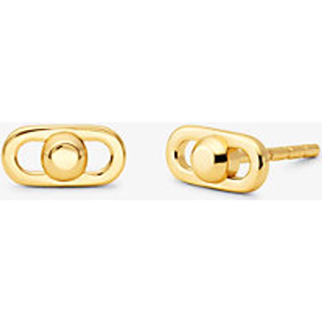 MK Astor Link Extra-Small Precious Metal-Plated Sterling Silver Earrings - Gold - Michael Kors - ONE SIZE