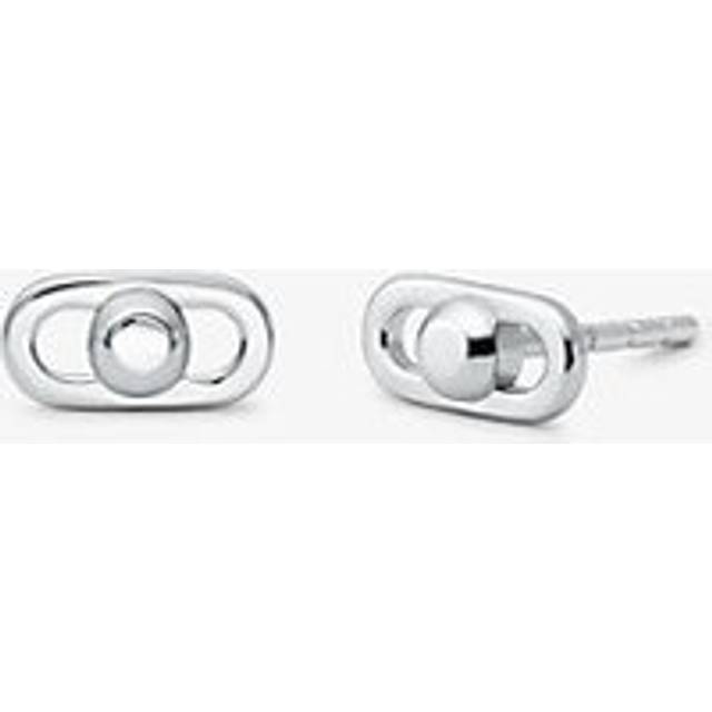 MK Astor Link Extra-Small Precious Metal-Plated Sterling Silver Earrings - Silver - Michael Kors - ONE SIZE