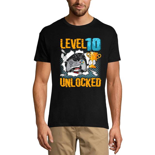 Gaming-T-shirt för män nivå 10 olåst - present till 10-årsdagen - 10-årspresent XS silver sand färg