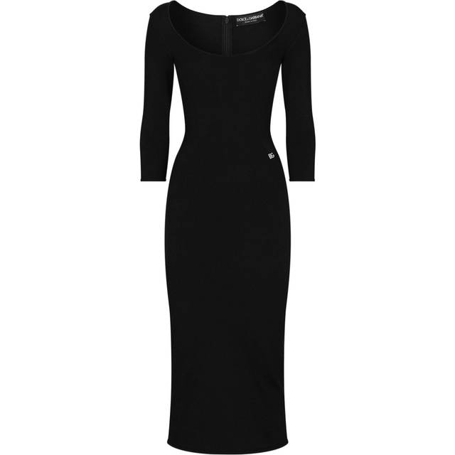 Black Logo Plaque Dress