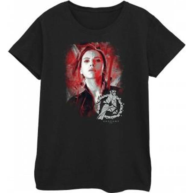 (S, Black) Marvel Womens/Ladies Avengers Endgame Black Widow Brushed Cotton T-Shirt