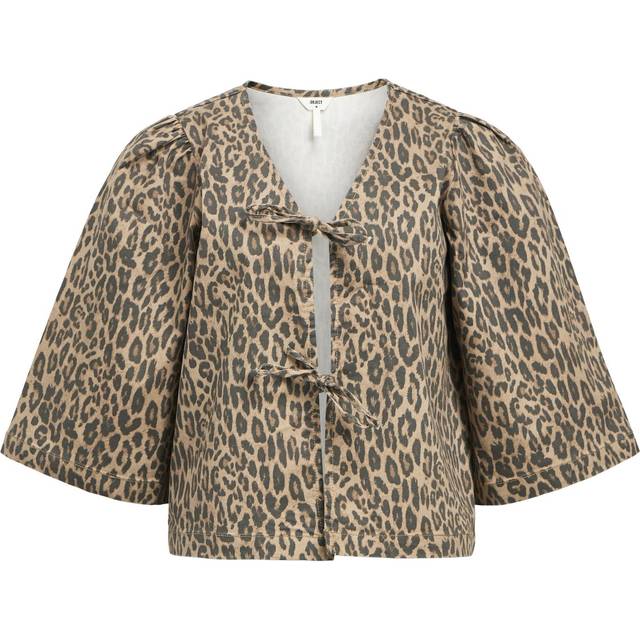 Object - Blus objSeni 2/4 Tie Top E Div - Brun