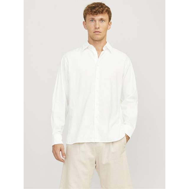 Jack & Jones – Vit oversize skjorta i bomull-Vit/a