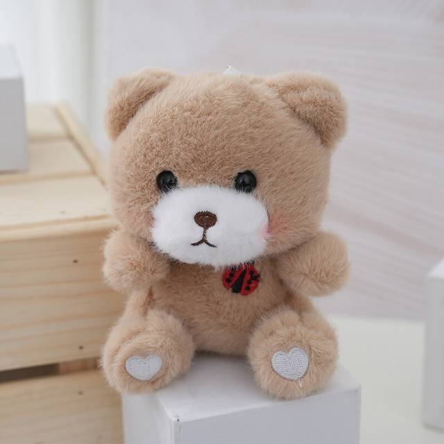 (Camel) Plush Bear Whimsical Keychain Soft And Cuddly Stuffed Animal For Bags And Gifts