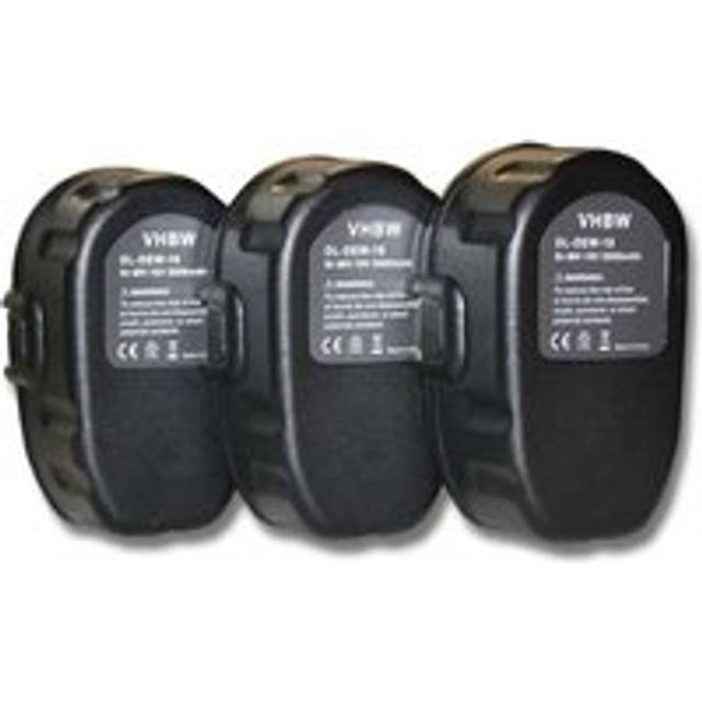 3x Battery (3000 mAh, NiMH, 18 v) Replacement for Dewalt DW9096, DW9095, DE9039, DC9096, DC9099, DE9503, DE9096, DE9095 for Power Tools - Vhbw
