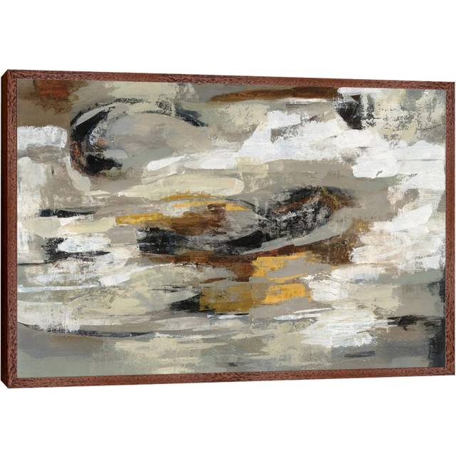 Neutral & Gray Abstract by Silvia Vassileva - Gallery-Wrapped Canvas Giclée on Canvas - Classic Wood Framed (101.6cm H x 152.4cm W x 3.81cm D)