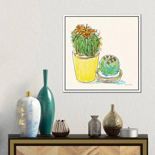 Cacti Garden IV by Sara Zieve Miller - Gallery-Wrapped Canvas Giclée on Canvas - White Framed (45.72cm H x 45.72cm W x 3.81cm D)