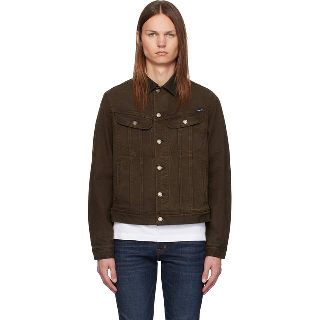 TOM FORD Brown Stay Press Denim Jacket - DARK OLIVE - S