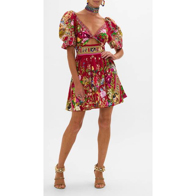Camilla Printed high-rise tiered silk maxi skirt