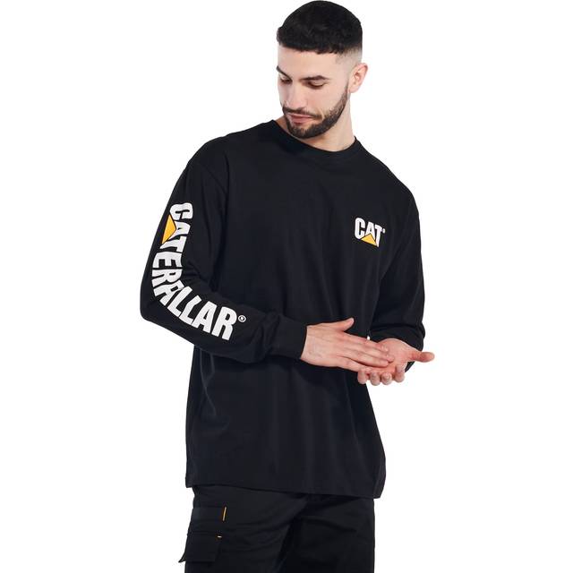 Caterpillar Trademark Banner Long Sleeve T-Shirt 18496 Black 3XL Colou
