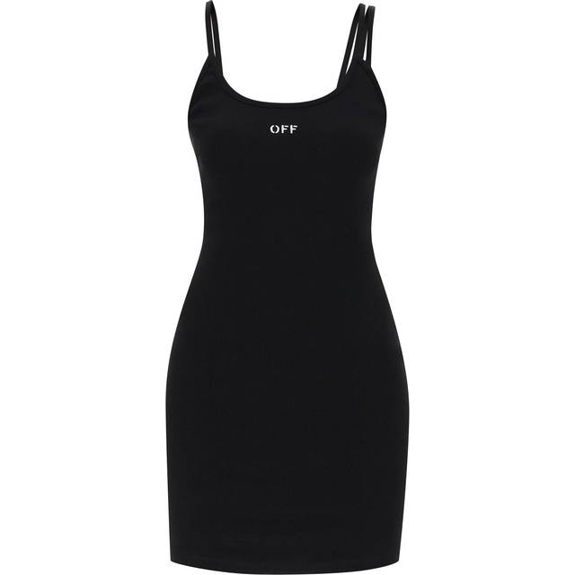Women's Off-White Off Stamp Rib Basic Tank Dress Black - Size: 10/8