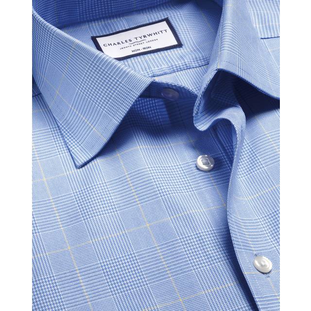 Charles Tyrwhitt Slim Fit Non Iron Prince of Wales Shirt Blue