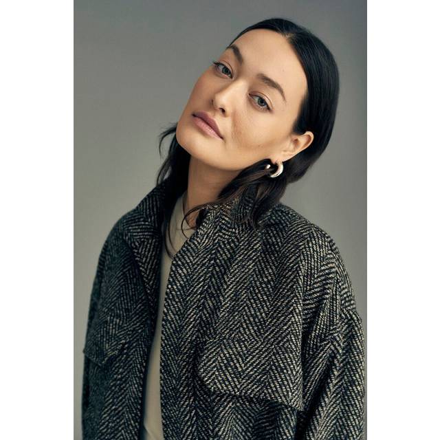A-VIEW Catie Herringbone Jacket, Brown/Multi