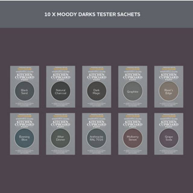 Kitchen Cupboard Paint Samples - Moody Darks Tester Box -