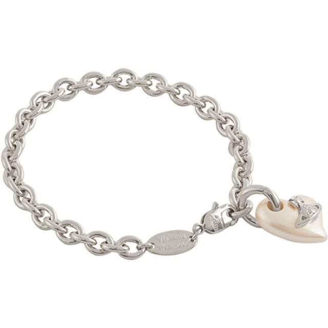 Vivienne Westwood Silver Florentia Pearl Heart Bracelet - Silver - 17.5cm