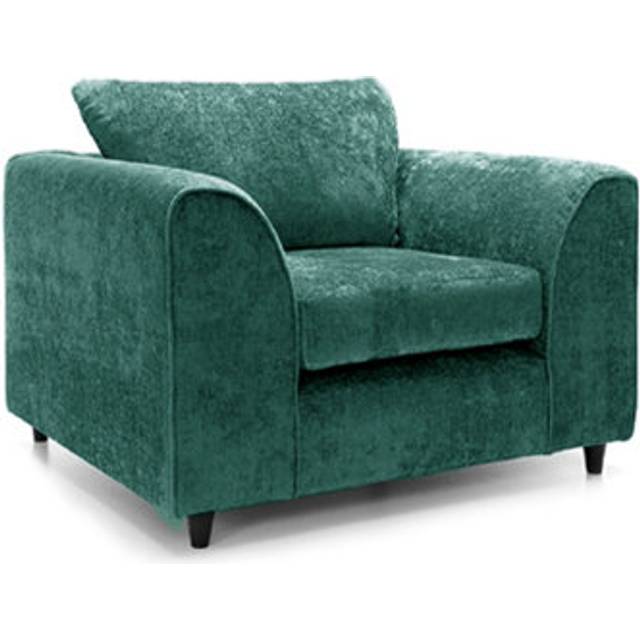 Monaco Chenille Fabric Single Seater Armchair Curved Arm - Teal - One Size
