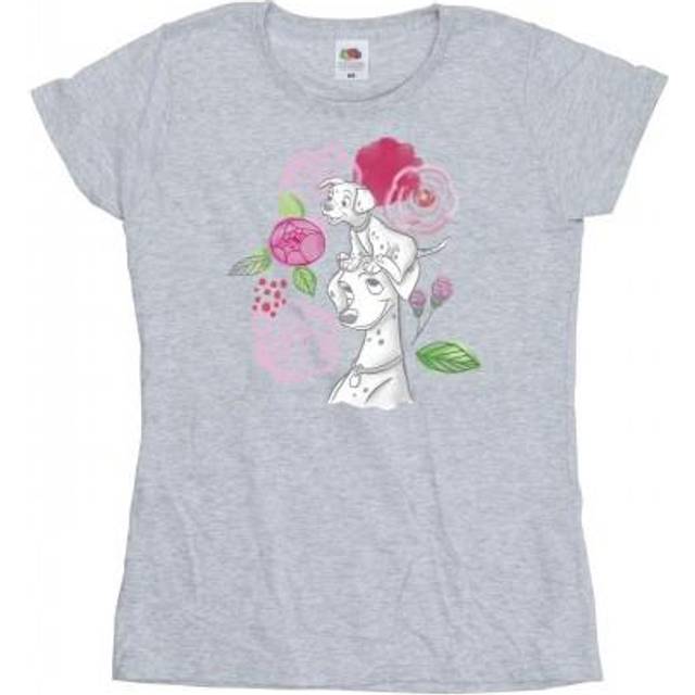101 Dalmatians Flowers Cotton T-Shirt - White - XXL
