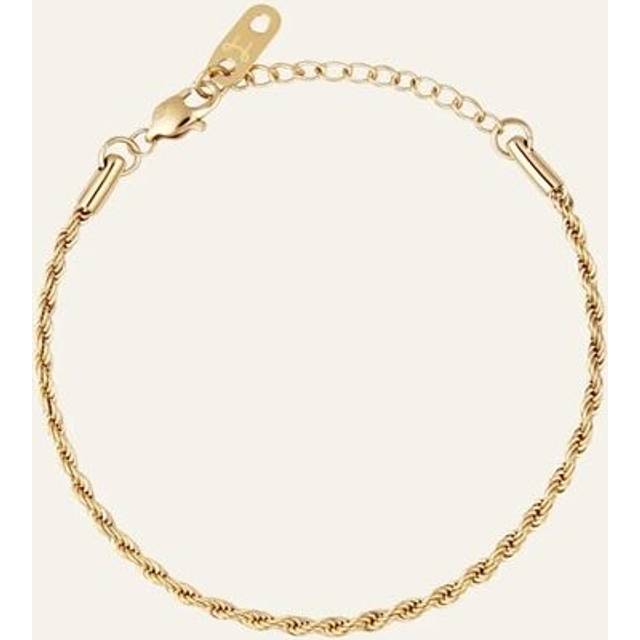 Thin rope bracelet medium gold