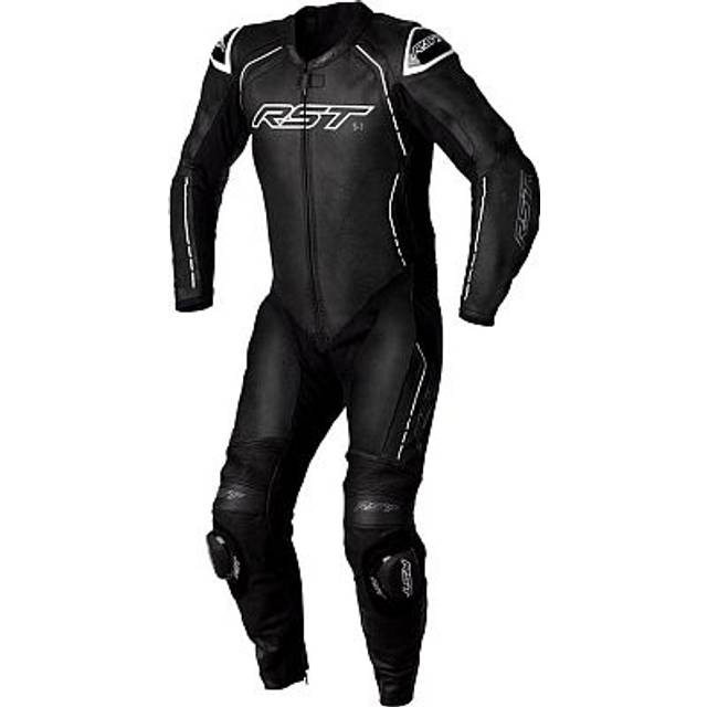 (54) RST S1 CE One Piece Leather Suit Black / Black / White