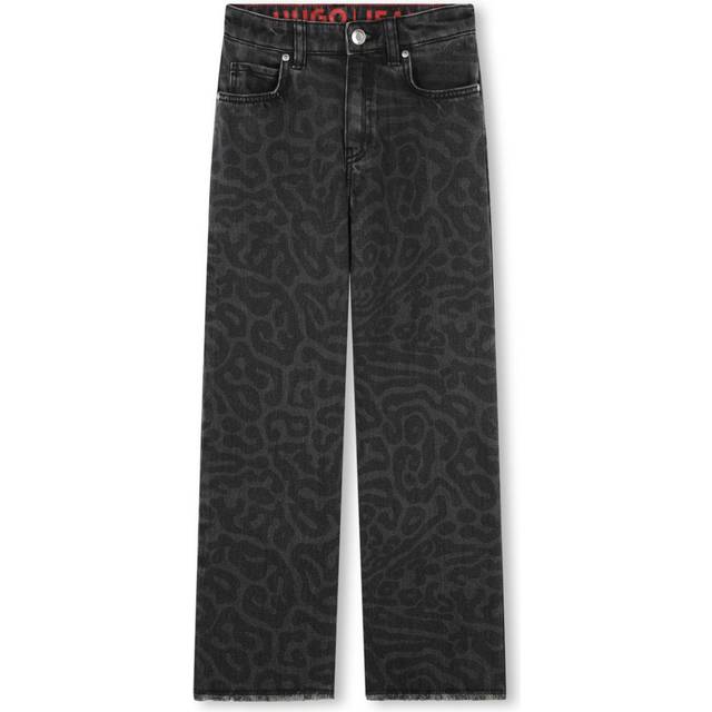 HUGO BOSS HUGO Kids' Animal Print Denim Jeans, Denim Grey