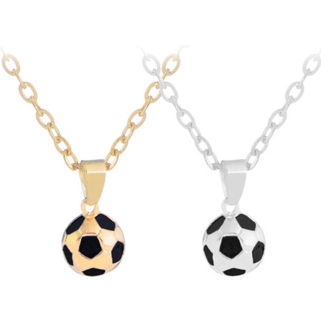 2pcs pendant boys football necklace football fans gift silver pendant necklace