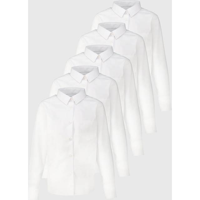 5 Pack Long Sleeve White Shirts 3 years