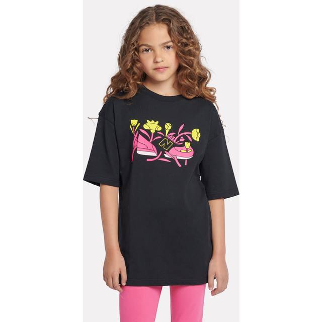 New Balance Kids' Floral Shoe Tee, Caviar