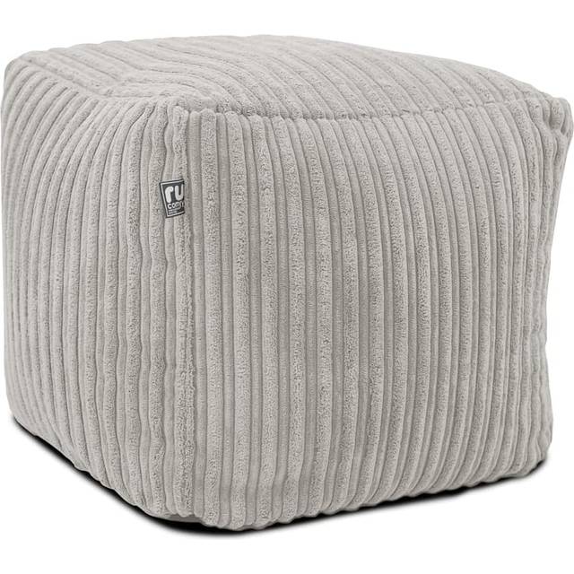 Jumbo Cord Cube Platinum Beanbag - Light Grey - One Size - rucomfy Beanbags