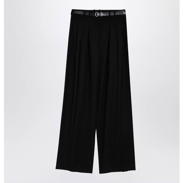Jil Sander, Wide Trousers, female, Black, M, Wool Trousers