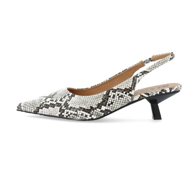 Bianco - Pumps biaKristin Kitten Heel Slingback Faux Snake - Vit