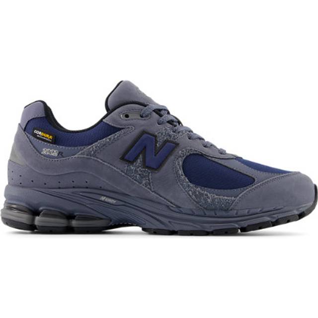 New Balance Men's 2002R in Grey/Blue/Black Leather, size 6.5