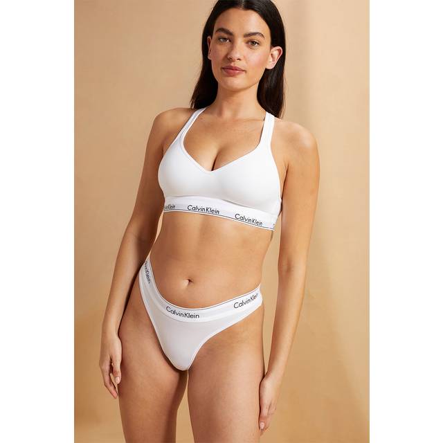 Calvin Klein Damen String Tanga, Weiß (White), S