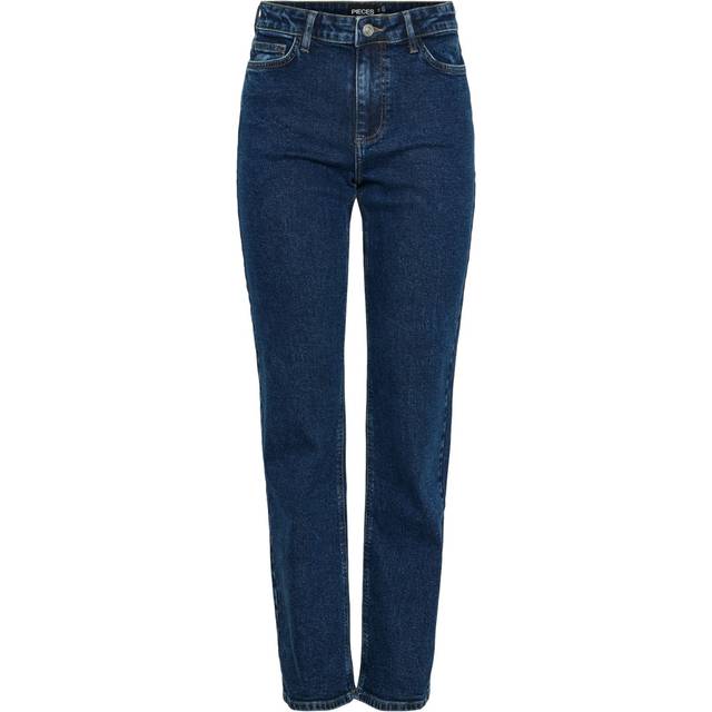 Pieces Pckelly MW Straight Jeans Db502 NOO Dam Stl. "33/""32" - Från Magasin - Blå ("33/""32")