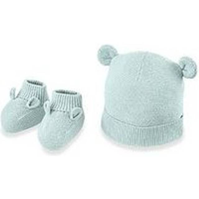 Knitted Hat And Bootie Set - GREEN - Up To 1 Month