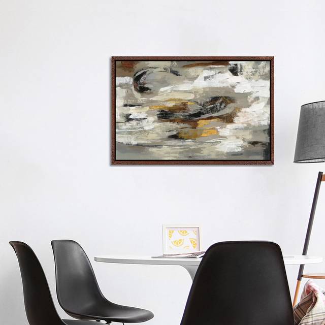 Neutral & Gray Abstract by Silvia Vassileva - Gallery-Wrapped Canvas Giclée on Canvas - Classic Wood Framed (66.04cm H x 101.6cm W x 3.81cm D)