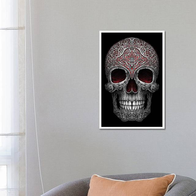 The Enigmatic Carved Skull by Winya Sangsorn - Gallery-Wrapped Canvas GiclÃ©e - White Floater Framed (66.04 cm H x 45.72 cm W x 4.445 cm D)