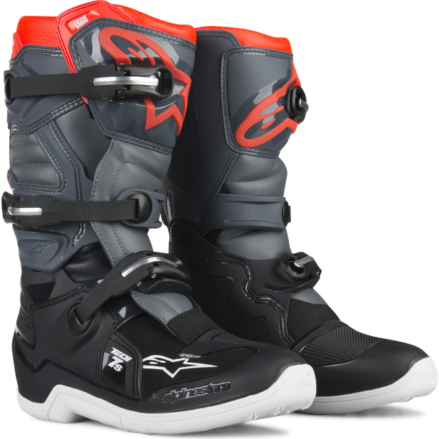 Alpinestars Tech 7S Youth MX Boots Black-Grey-Fluo-Red 35,5 (35,5)